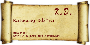 Kalocsay Dóra névjegykártya