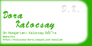 dora kalocsay business card